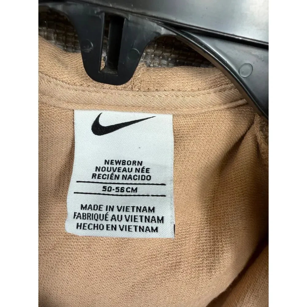 Nike Hoodie One Piece Newborn Full Zip Brown Logo